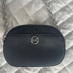 Michael Kors Black Textured Crossbody Bag